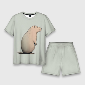 Мужской костюм с шортами 3D с принтом Capybara art в Кировске,  |  | 