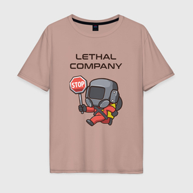 Мужская футболка хлопок Oversize с принтом С лутом на корабль Lethal company в Санкт-Петербурге, 100% хлопок | свободный крой, круглый ворот, “спинка” длиннее передней части | 