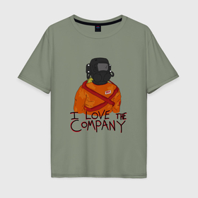 Мужская футболка хлопок Oversize с принтом Я люблю свою компанию Lethal company , 100% хлопок | свободный крой, круглый ворот, “спинка” длиннее передней части | Тематика изображения на принте: 