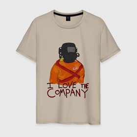 Мужская футболка хлопок с принтом Я люблю свою компанию Lethal company в Тюмени, 100% хлопок | прямой крой, круглый вырез горловины, длина до линии бедер, слегка спущенное плечо. | Тематика изображения на принте: 