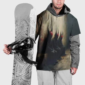 Накидка на куртку 3D с принтом Очередь из демонов в Белгороде, 100% полиэстер |  | Тематика изображения на принте: 