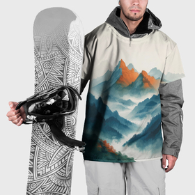 Накидка на куртку 3D с принтом Утро в туманных горах в Екатеринбурге, 100% полиэстер |  | Тематика изображения на принте: 