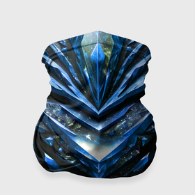 Бандана-труба 3D с принтом Синие драгоценные кристаллы в Новосибирске, 100% полиэстер, ткань с особыми свойствами — Activecool | плотность 150‒180 г/м2; хорошо тянется, но сохраняет форму | 