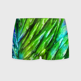 Мужские трусы 3D с принтом Яркие зелёные камни в Курске, 50% хлопок, 50% полиэстер | классическая посадка, на поясе мягкая тканевая резинка | Тематика изображения на принте: 