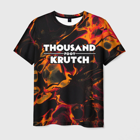 Мужская футболка 3D с принтом Thousand Foot Krutch red lava , 100% полиэфир | прямой крой, круглый вырез горловины, длина до линии бедер | 