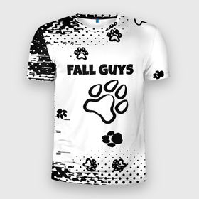 Мужская футболка 3D Slim с принтом Fall Guys game в Петрозаводске, 100% полиэстер с улучшенными характеристиками | приталенный силуэт, круглая горловина, широкие плечи, сужается к линии бедра | 