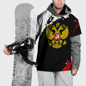 Накидка на куртку 3D с принтом Россия герб текстура краски , 100% полиэстер |  | 