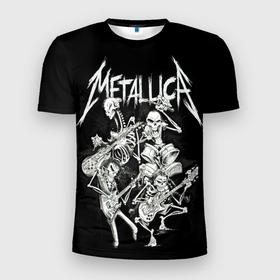 Мужская футболка 3D Slim Металлика   скелеты: в Ухте, 100% полиэстер с улучшенными характеристиками | приталенный силуэт, круглая горловина, широкие плечи, сужается к линии бедра |