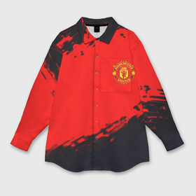 Мужская рубашка oversize 3D с принтом Manchester United colors sport в Кировске,  |  | 