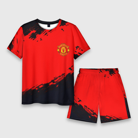 Мужской костюм с шортами 3D с принтом Manchester United colors sport в Курске,  |  | 