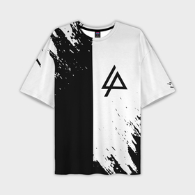 Мужская футболка oversize 3D с принтом Linkin park краски чёрнобелый в Курске,  |  | 