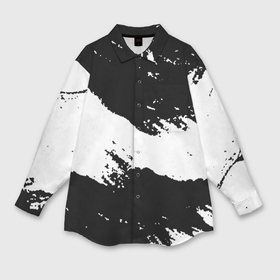 Мужская рубашка oversize 3D с принтом Чёрнобелые краски в Екатеринбурге,  |  | 