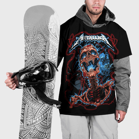 Накидка на куртку 3D с принтом Metallica skeleton , 100% полиэстер |  | Тематика изображения на принте: 
