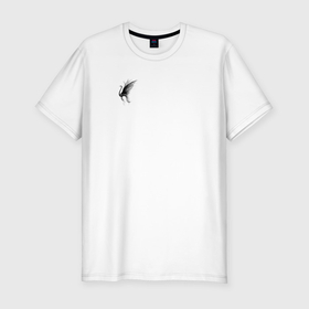 Мужская футболка хлопок Slim с принтом Летящий журавль в Тюмени, 92% хлопок, 8% лайкра | приталенный силуэт, круглый вырез ворота, длина до линии бедра, короткий рукав | 