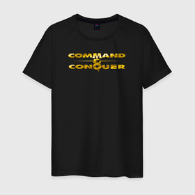 Мужская футболка хлопок с принтом Command  Conquer логотип в Курске, 100% хлопок | прямой крой, круглый вырез горловины, длина до линии бедер, слегка спущенное плечо. | 
