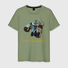 Мужская футболка хлопок с принтом Танк Мамонт ГСБ в Тюмени, 100% хлопок | прямой крой, круглый вырез горловины, длина до линии бедер, слегка спущенное плечо. | 
