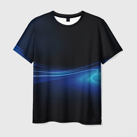 Мужская футболка 3D с принтом Черно синий   абстрактный   фон в Тюмени, 100% полиэфир | прямой крой, круглый вырез горловины, длина до линии бедер | Тематика изображения на принте: 
