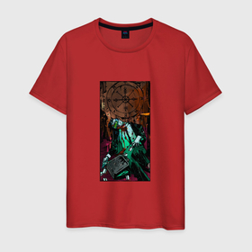 Мужская футболка хлопок с принтом Колесо Фортуны таро cyberpunk 2077 в Курске, 100% хлопок | прямой крой, круглый вырез горловины, длина до линии бедер, слегка спущенное плечо. | 