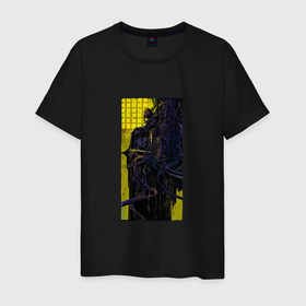 Мужская футболка хлопок с принтом Император таро cyberpunk 2077 в Курске, 100% хлопок | прямой крой, круглый вырез горловины, длина до линии бедер, слегка спущенное плечо. | 