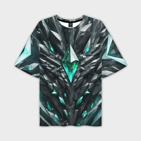 Мужская футболка oversize 3D с принтом Камень и зелёный кристалл в Белгороде,  |  | Тематика изображения на принте: 