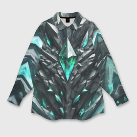 Мужская рубашка oversize 3D с принтом Камень и зелёный кристалл в Белгороде,  |  | Тематика изображения на принте: 