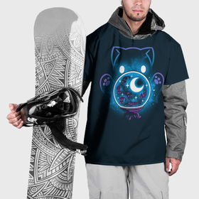 Накидка на куртку 3D с принтом Космический котик экстрасенс в Тюмени, 100% полиэстер |  | Тематика изображения на принте: 