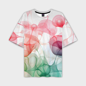 Мужская футболка oversize 3D с принтом Цветные пузыри в Тюмени,  |  | Тематика изображения на принте: 