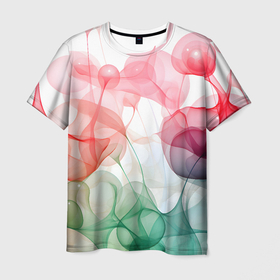 Мужская футболка 3D с принтом Цветные пузыри в Новосибирске, 100% полиэфир | прямой крой, круглый вырез горловины, длина до линии бедер | 