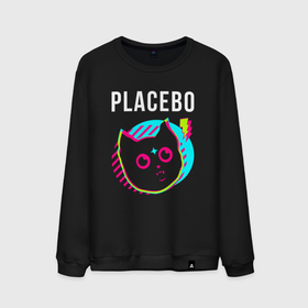 Мужской свитшот хлопок с принтом Placebo rock star cat в Белгороде, 100% хлопок |  | 