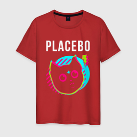 Мужская футболка хлопок с принтом Placebo rock star cat в Екатеринбурге, 100% хлопок | прямой крой, круглый вырез горловины, длина до линии бедер, слегка спущенное плечо. | 
