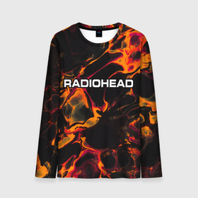 Мужской лонгслив 3D с принтом Radiohead red lava в Новосибирске, 100% полиэстер | длинные рукава, круглый вырез горловины, полуприлегающий силуэт | Тематика изображения на принте: 