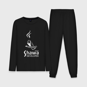 Мужская пижама с лонгсливом хлопок с принтом Senior shawa developer white ,  |  | Тематика изображения на принте: 