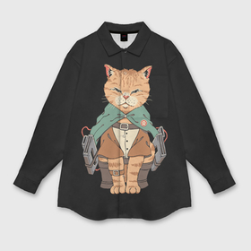 Мужская рубашка oversize 3D с принтом Anime cat ,  |  | 