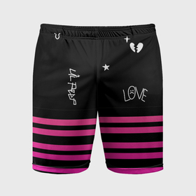 Мужские шорты спортивные с принтом Lil Peep розовые полосы в Екатеринбурге,  |  | Тематика изображения на принте: 