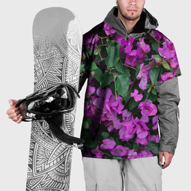 Накидка на куртку 3D с принтом Фиолетовые цветы в Курске, 100% полиэстер |  | 