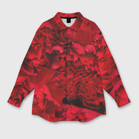 Мужская рубашка oversize 3D с принтом Красные лепестки цветка в Новосибирске,  |  | Тематика изображения на принте: 