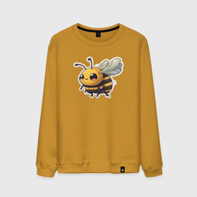 Мужской свитшот хлопок с принтом Милая пчела , 100% хлопок |  | Тематика изображения на принте: 