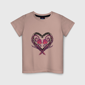 Детская футболка хлопок с принтом Пиксельное сердце в Курске, 100% хлопок | круглый вырез горловины, полуприлегающий силуэт, длина до линии бедер | 