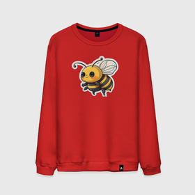 Мужской свитшот хлопок с принтом Милая пчела , 100% хлопок |  | Тематика изображения на принте: 