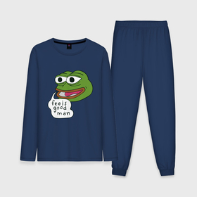Мужская пижама с лонгсливом хлопок с принтом Pepe feels good man в Екатеринбурге,  |  | 