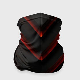Бандана-труба 3D с принтом Красные яркие неоновые полосы  на черной  абстракции в Екатеринбурге, 100% полиэстер, ткань с особыми свойствами — Activecool | плотность 150‒180 г/м2; хорошо тянется, но сохраняет форму | Тематика изображения на принте: 