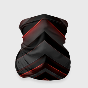 Бандана-труба 3D с принтом Красные яркие  неоновые полосы  на черной  абстракции в Екатеринбурге, 100% полиэстер, ткань с особыми свойствами — Activecool | плотность 150‒180 г/м2; хорошо тянется, но сохраняет форму | 