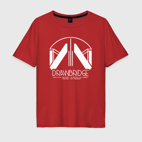 Мужская футболка хлопок Oversize с принтом Drawbridge logo death stranding 2 в Новосибирске, 100% хлопок | свободный крой, круглый ворот, “спинка” длиннее передней части | 