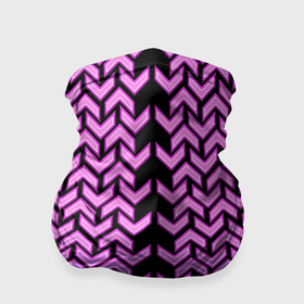 Бандана-труба 3D с принтом Розовые галки на чёрном фоне киберпанк в Тюмени, 100% полиэстер, ткань с особыми свойствами — Activecool | плотность 150‒180 г/м2; хорошо тянется, но сохраняет форму | 