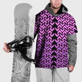 Накидка на куртку 3D с принтом Розовые галки на чёрном фоне киберпанк в Тюмени, 100% полиэстер |  | Тематика изображения на принте: 
