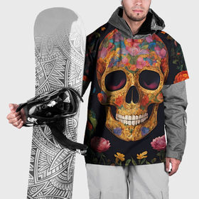 Накидка на куртку 3D с принтом Bright colors and skull , 100% полиэстер |  | 
