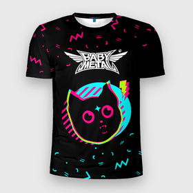Мужская футболка 3D Slim с принтом Babymetal   rock star cat в Новосибирске, 100% полиэстер с улучшенными характеристиками | приталенный силуэт, круглая горловина, широкие плечи, сужается к линии бедра | Тематика изображения на принте: 