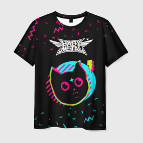Мужская футболка 3D с принтом Babymetal   rock star cat в Белгороде, 100% полиэфир | прямой крой, круглый вырез горловины, длина до линии бедер | 