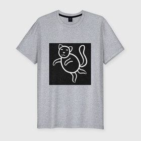 Мужская футболка хлопок Slim с принтом Созвездие кота в Белгороде, 92% хлопок, 8% лайкра | приталенный силуэт, круглый вырез ворота, длина до линии бедра, короткий рукав | Тематика изображения на принте: 