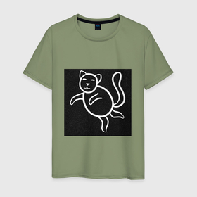 Мужская футболка хлопок с принтом Созвездие кота в Новосибирске, 100% хлопок | прямой крой, круглый вырез горловины, длина до линии бедер, слегка спущенное плечо. | 